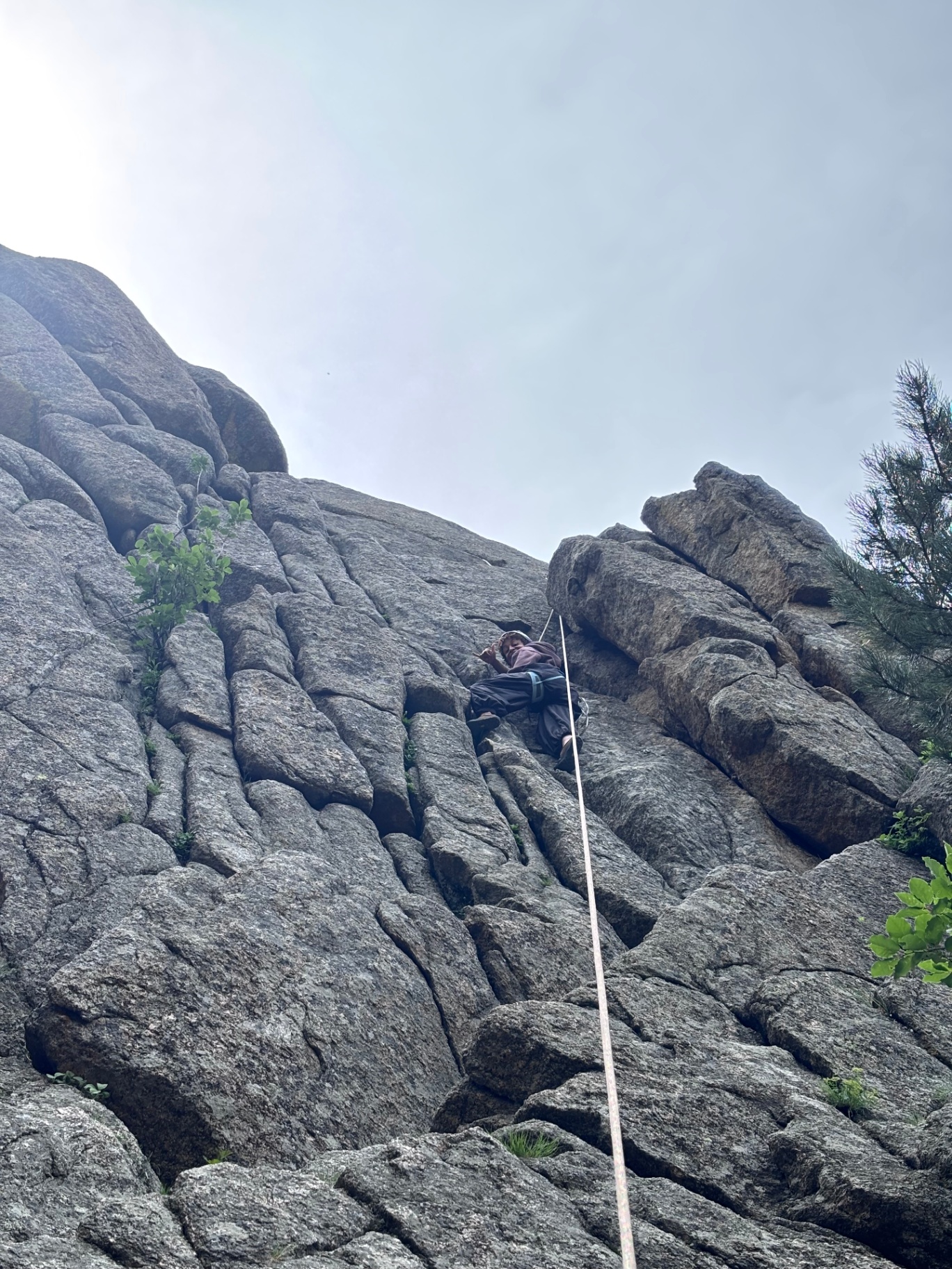 Granite crack climbing